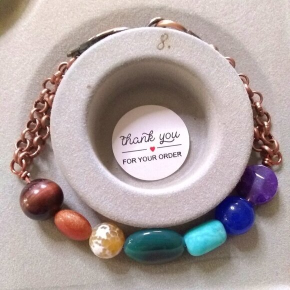 7 Chakra Bracelet | Semi-Precious Stones | OOAK Handmade Spiritual Jewelry - Picture 11 of 13